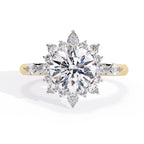 Radiant Central Stone Diamond Ring with Sparkling Side Accents