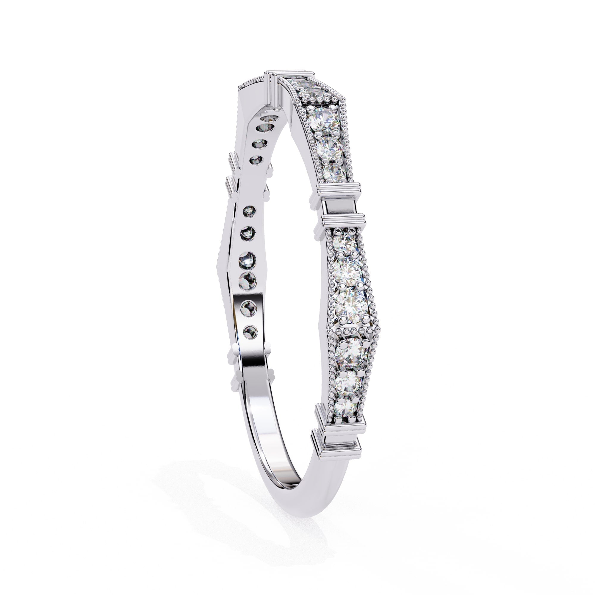 Elegant Diamond Side Stone Brilliance Ring