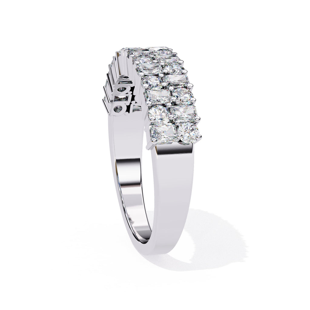 Radiant Diamond Side Stone Eternity Ring