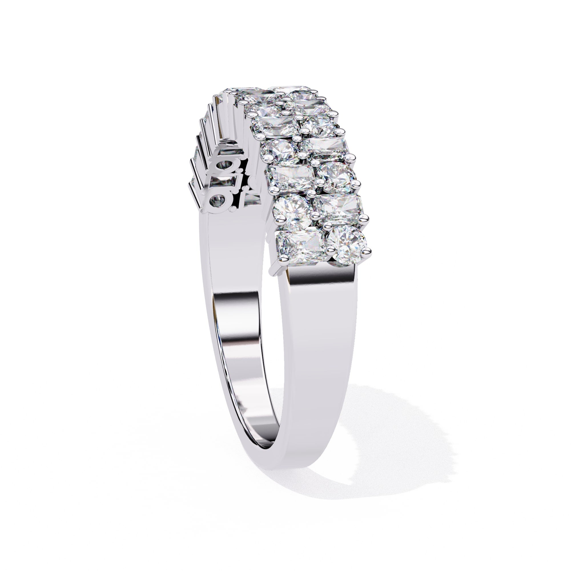 Radiant Diamond Side Stone Eternity Ring