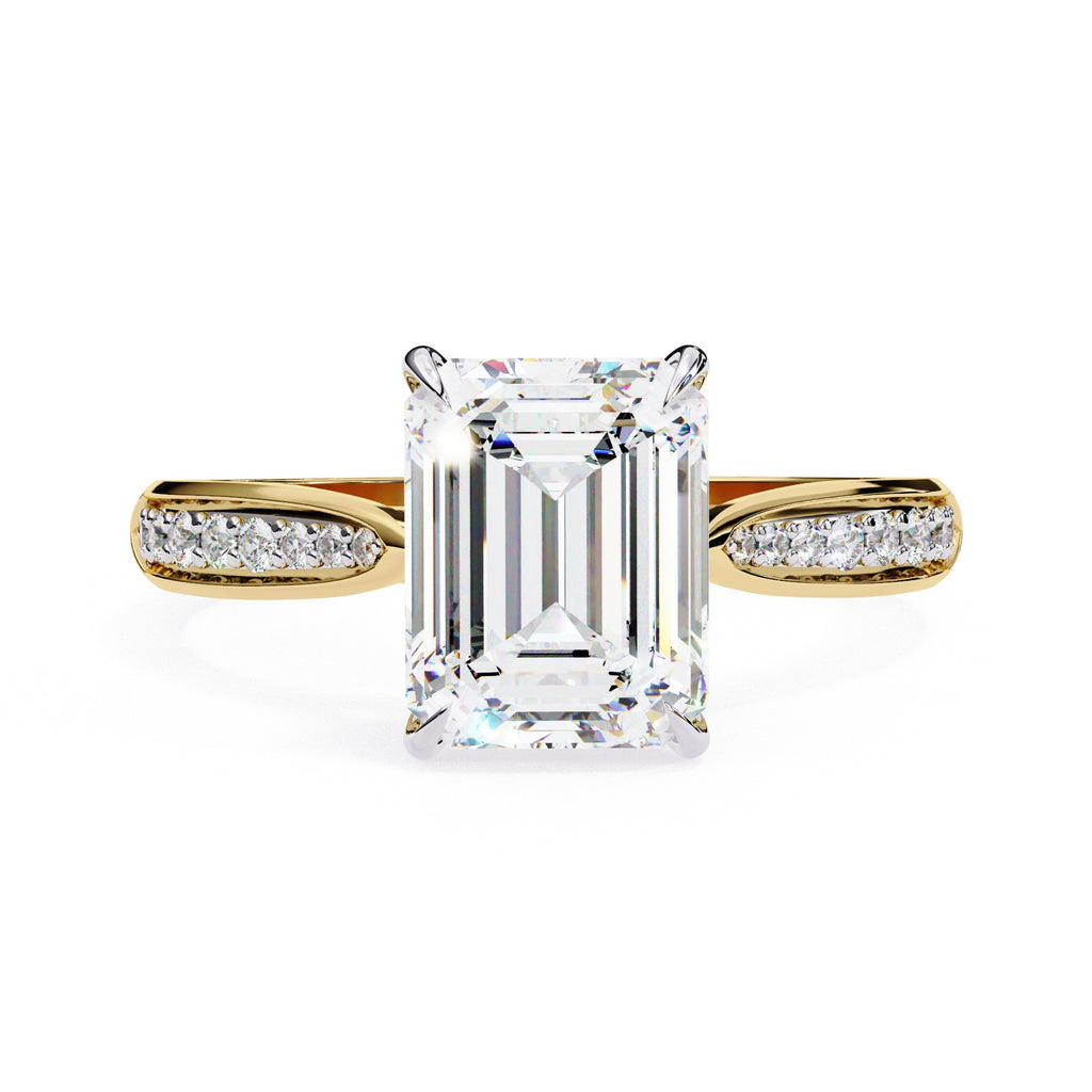 Elegant Central Stone Diamond Side Accent Ring