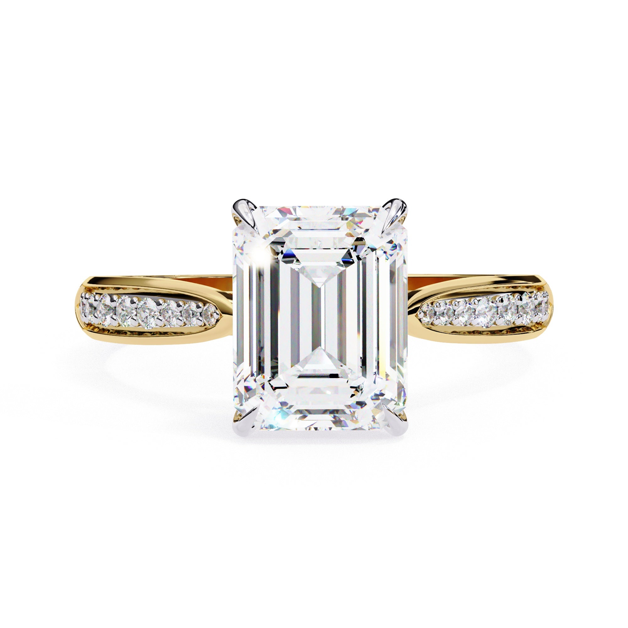 Elegant Central Stone Diamond Side Accent Ring