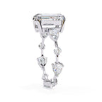 Radiant Central Stone Diamond Ring with Shimmering Side Accents
