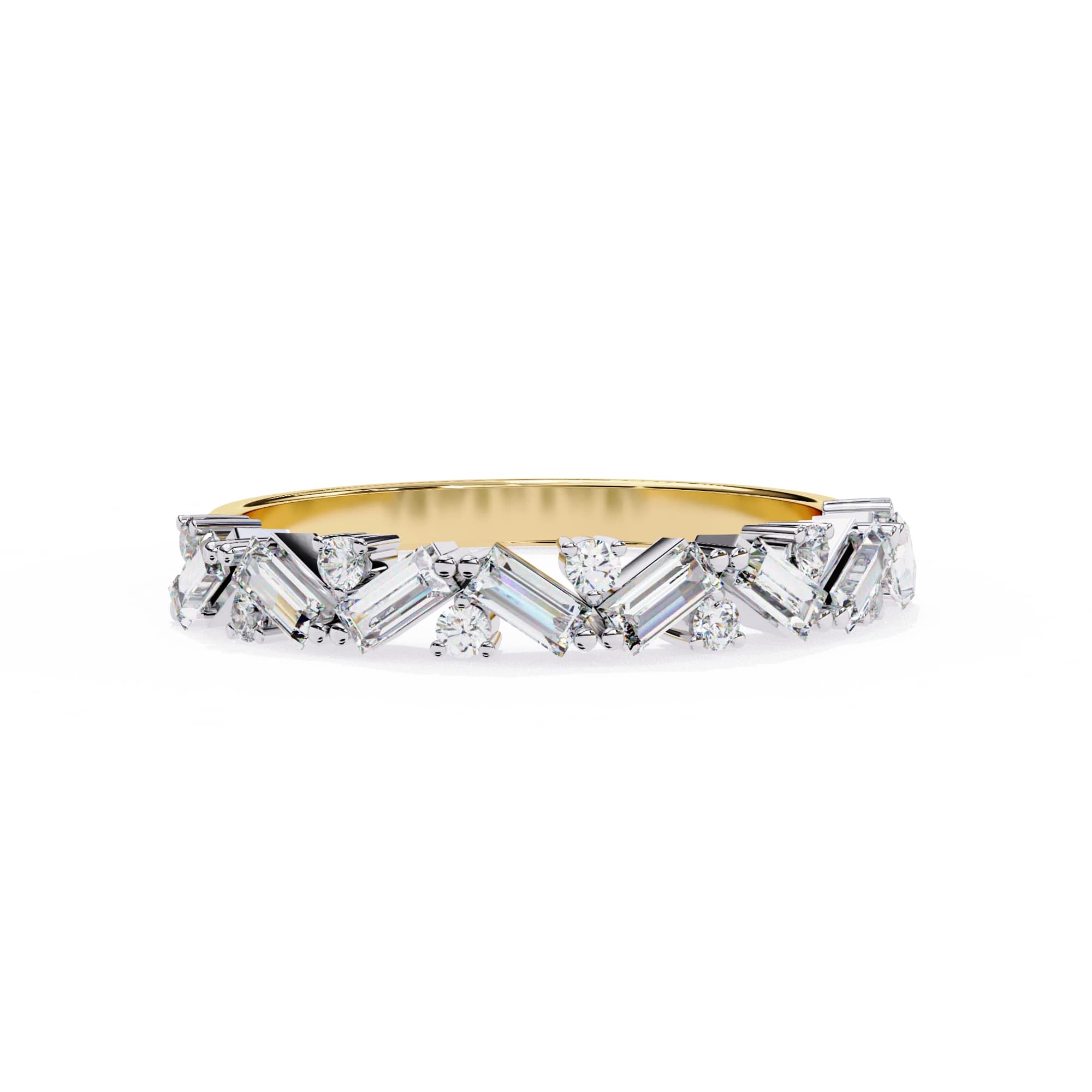 Radiant Diamond Side Stone Eternity Ring