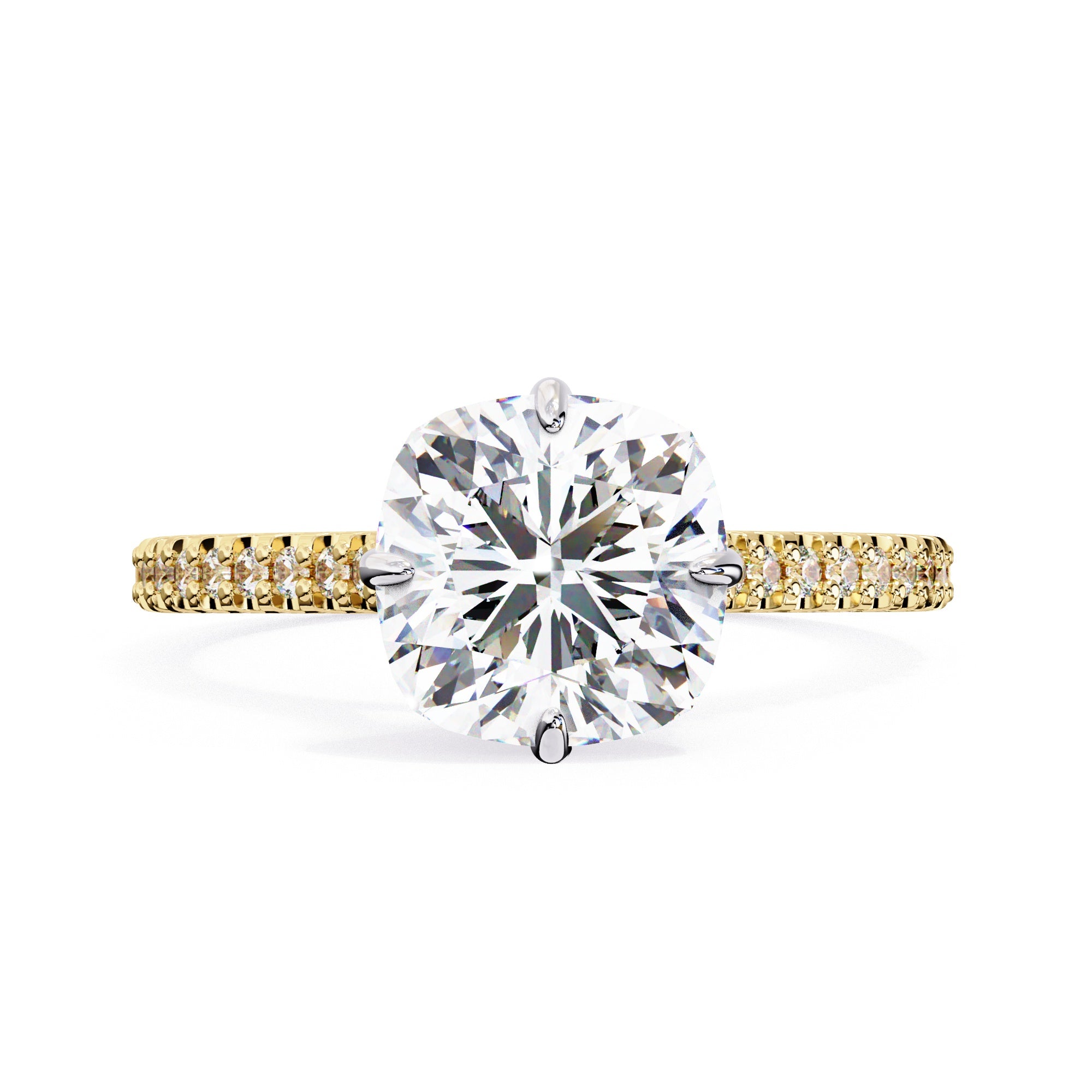 Elegant Central Stone Diamond Ring with Side Stone Accents