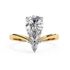 Radiant Central Stone Diamond Ring with Shimmering Side Accents