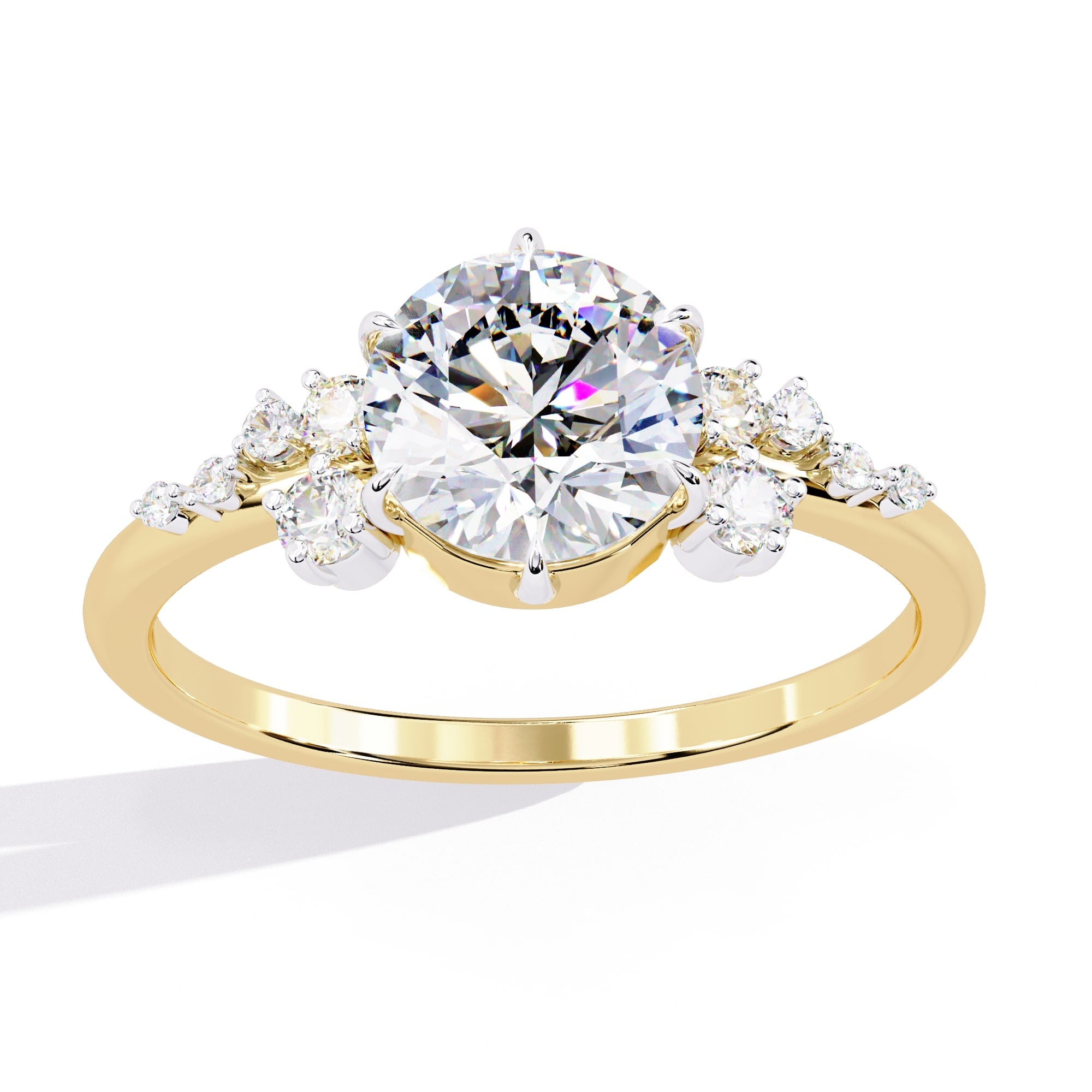 Elegant Central Stone Brilliance Ring with Side Accents