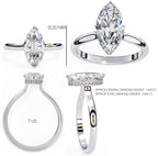 Radiant Central Stone Diamond Ring with Shimmering Side Accents