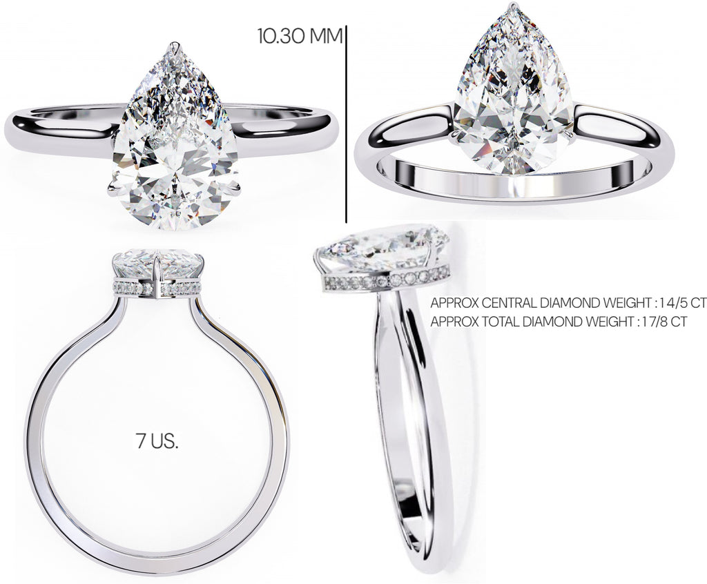 Elegant Central Stone Diamond Halo Ring
