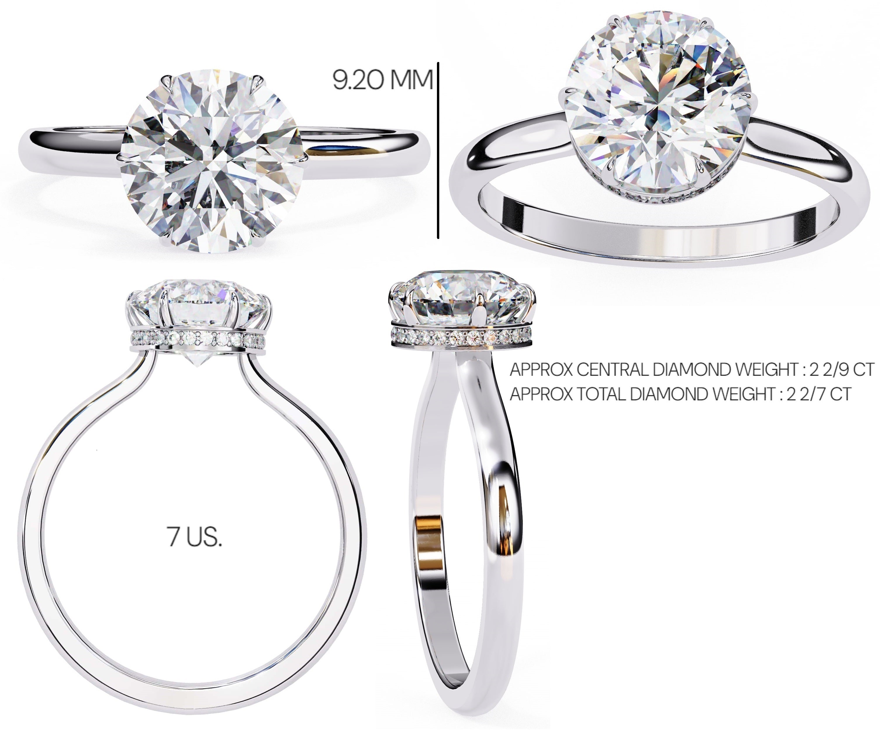 Elegant Central Stone Diamond Ring with Radiant Side Accents