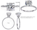Radiant Central Stone Diamond Ring with Shimmering Side Accents