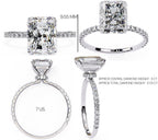 Radiant Central Stone Diamond Halo Ring