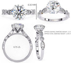 Elegant Central Stone Diamond Ring with Radiant Side Accents