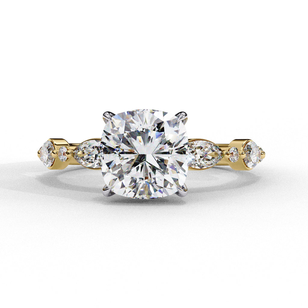 Elegant Diamond Central Stone Ring with Brilliant Side Accents