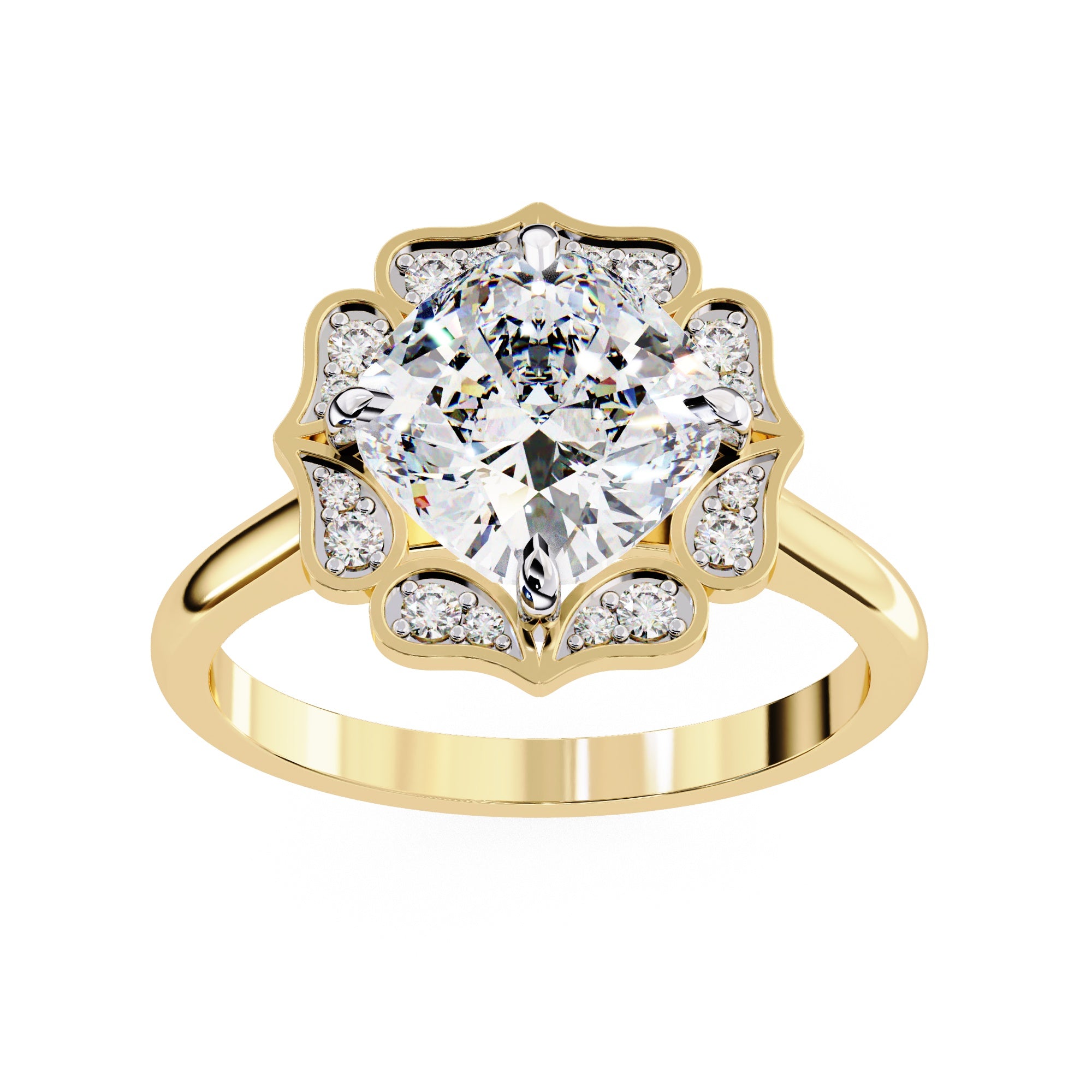 Elegant Diamond Central Stone Ring