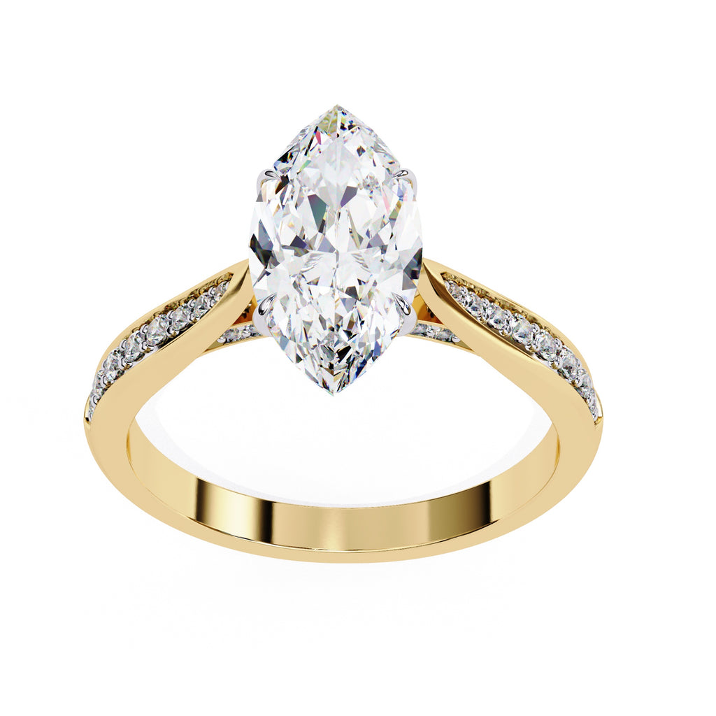Elegant Central Stone Brilliance Ring with Shimmering Side Accents