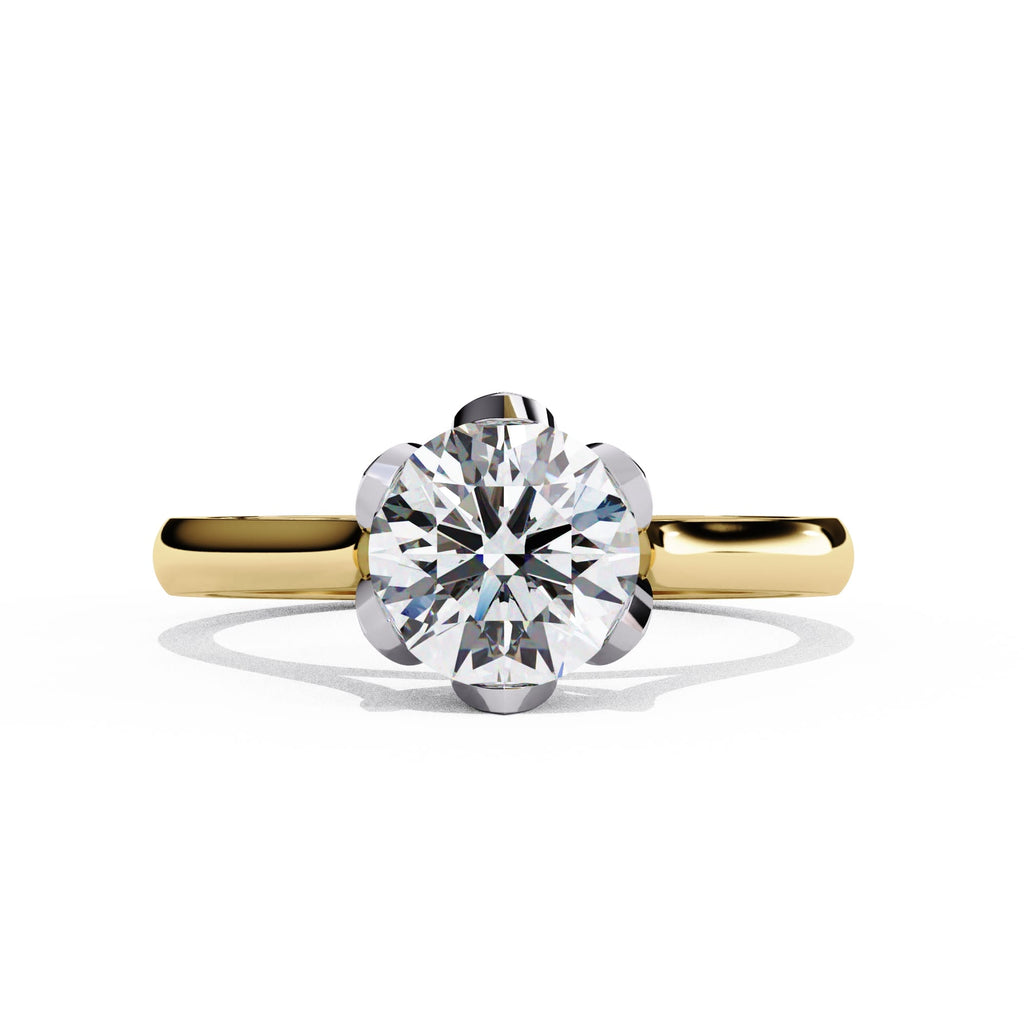 Elegant Radiant Central Stone Ring with Shimmering Side Accents