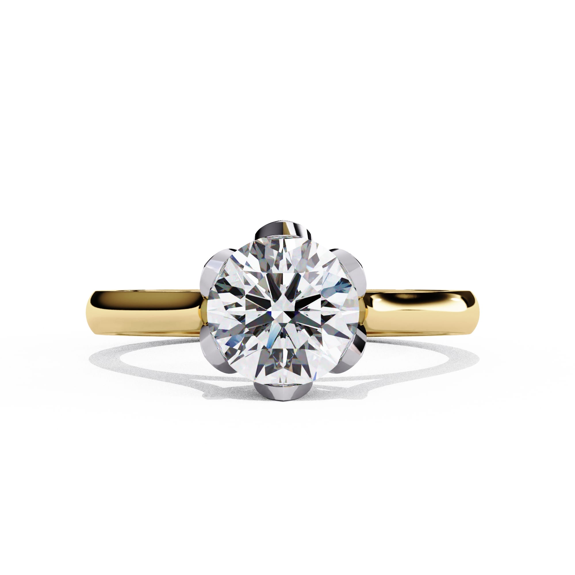 Elegant Radiant Central Stone Ring with Shimmering Side Accents