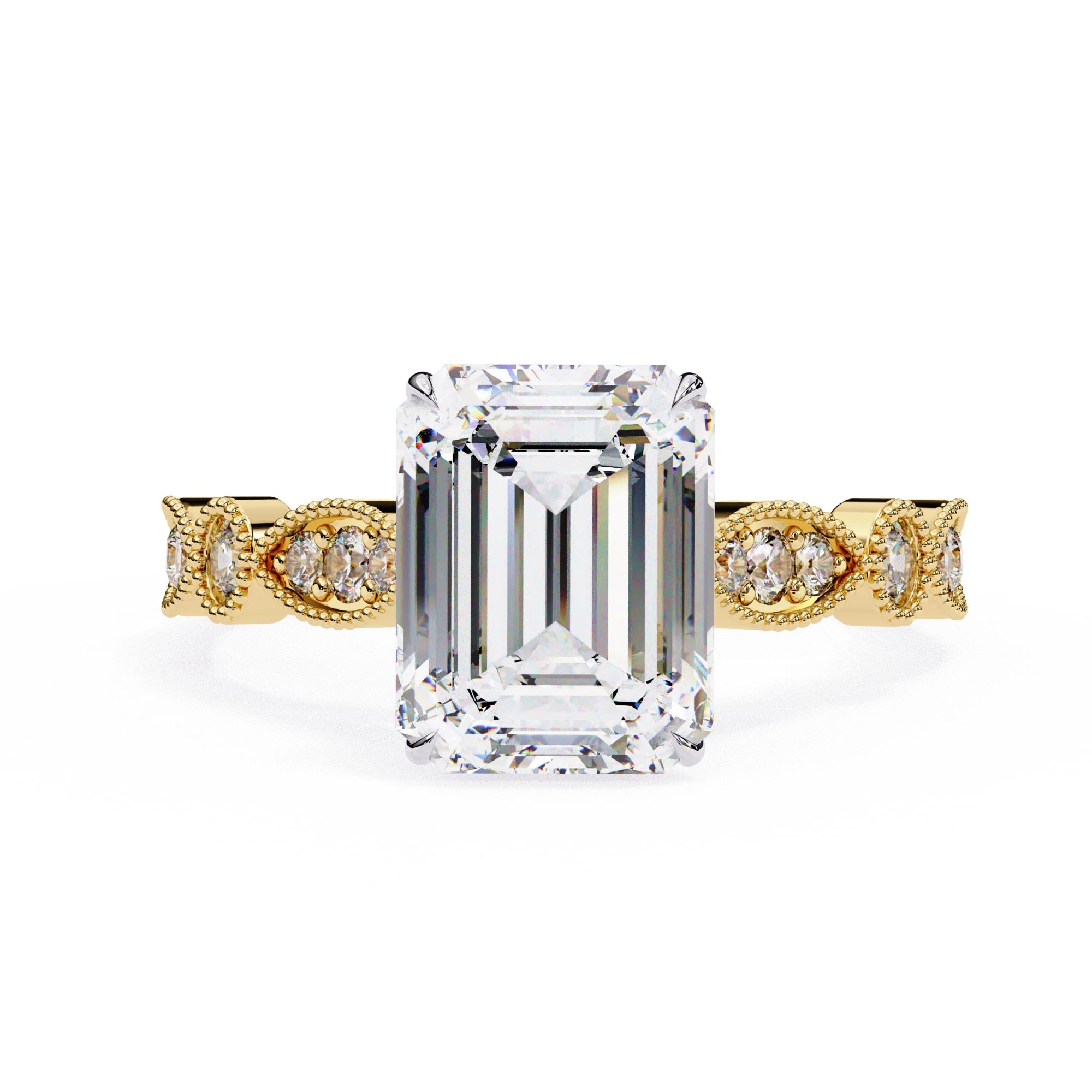 Elegant Central Stone Diamond Ring with Side Accents