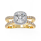 Elegant Diamond Central Stone Ring with Brilliant Side Accents