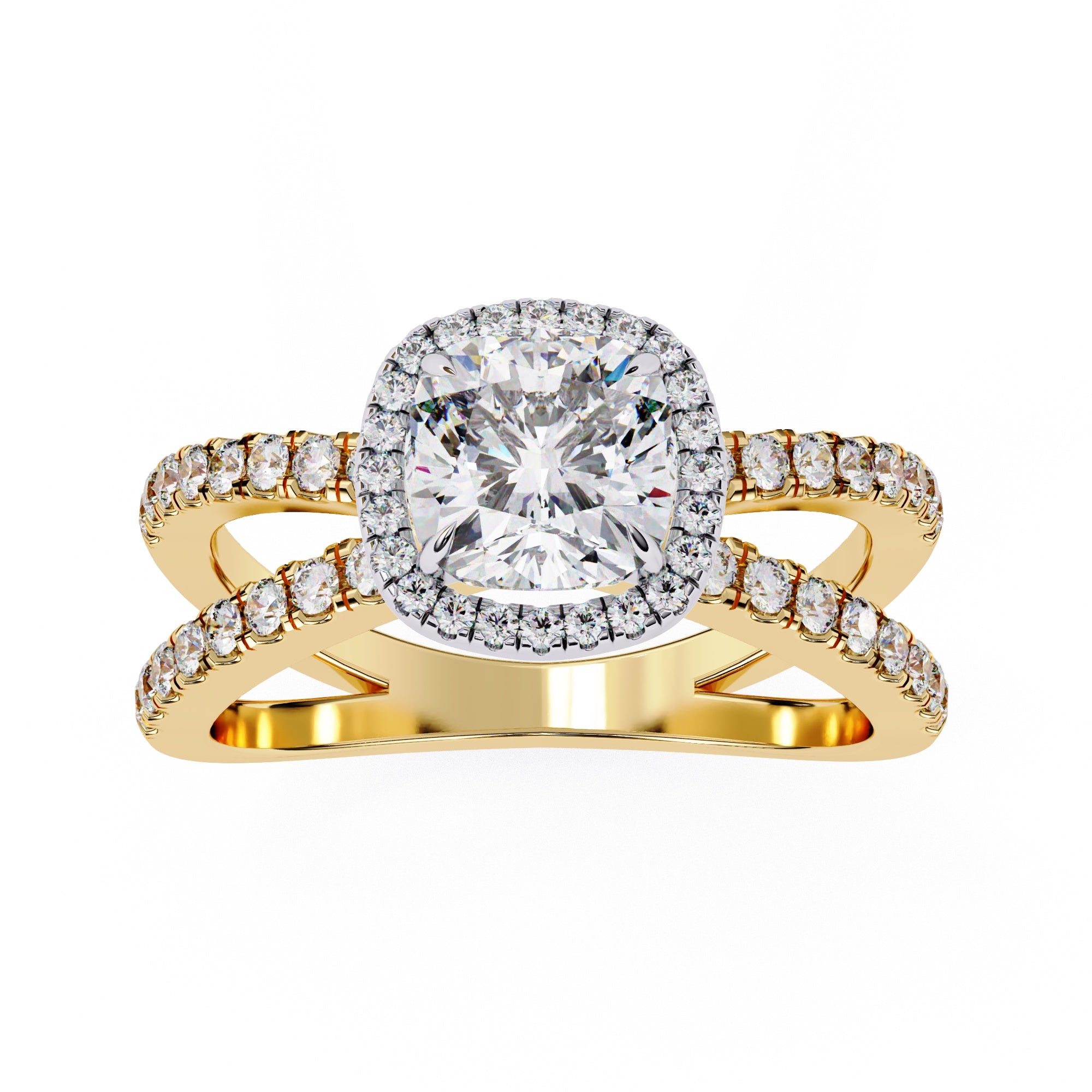 Elegant Diamond Central Stone Ring with Brilliant Side Accents