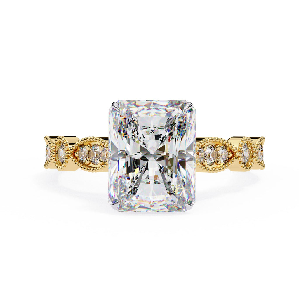 Elegant Side Stone Diamond Central Ring