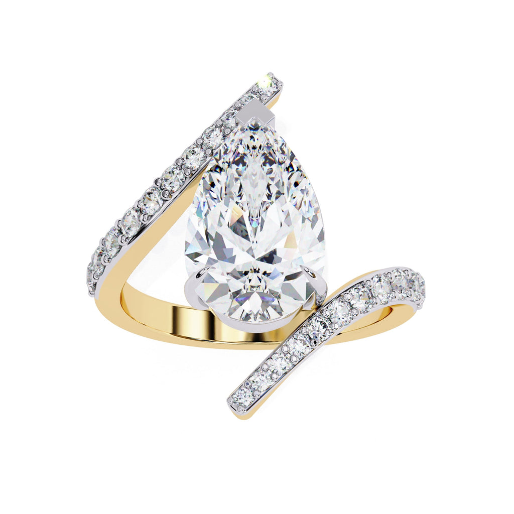 Radiant Central Stone Diamond Ring with Side Accents
