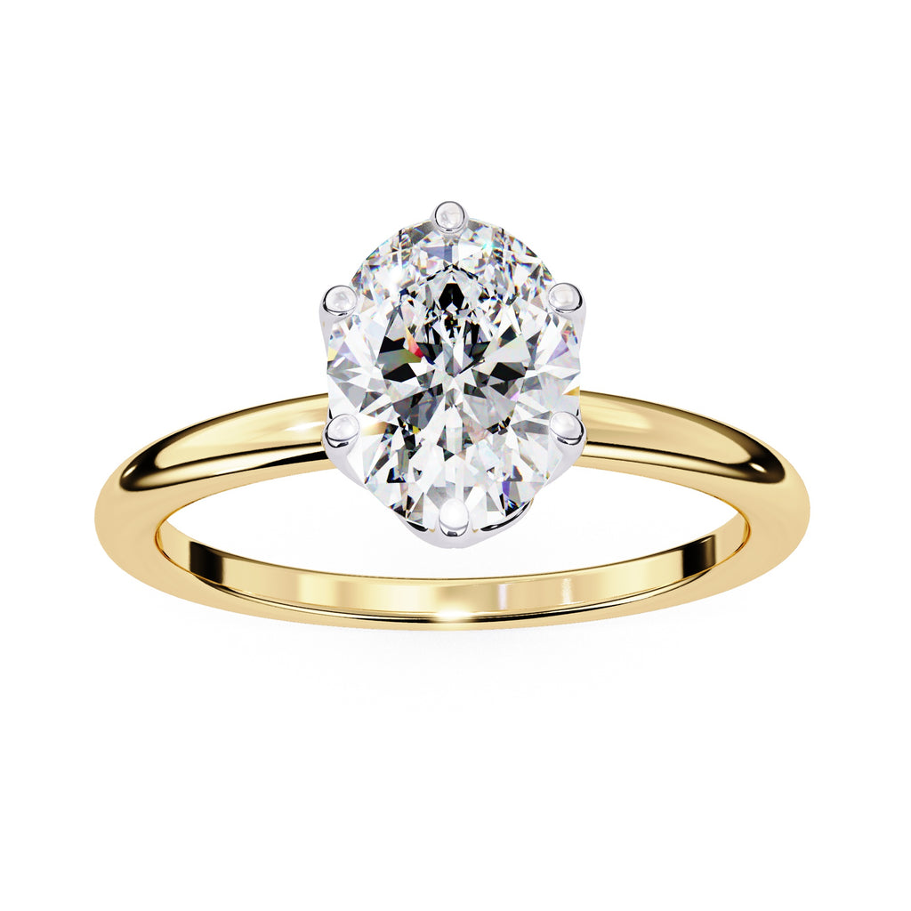 Elegant Radiance Central Solitaire Ring with Side Accents