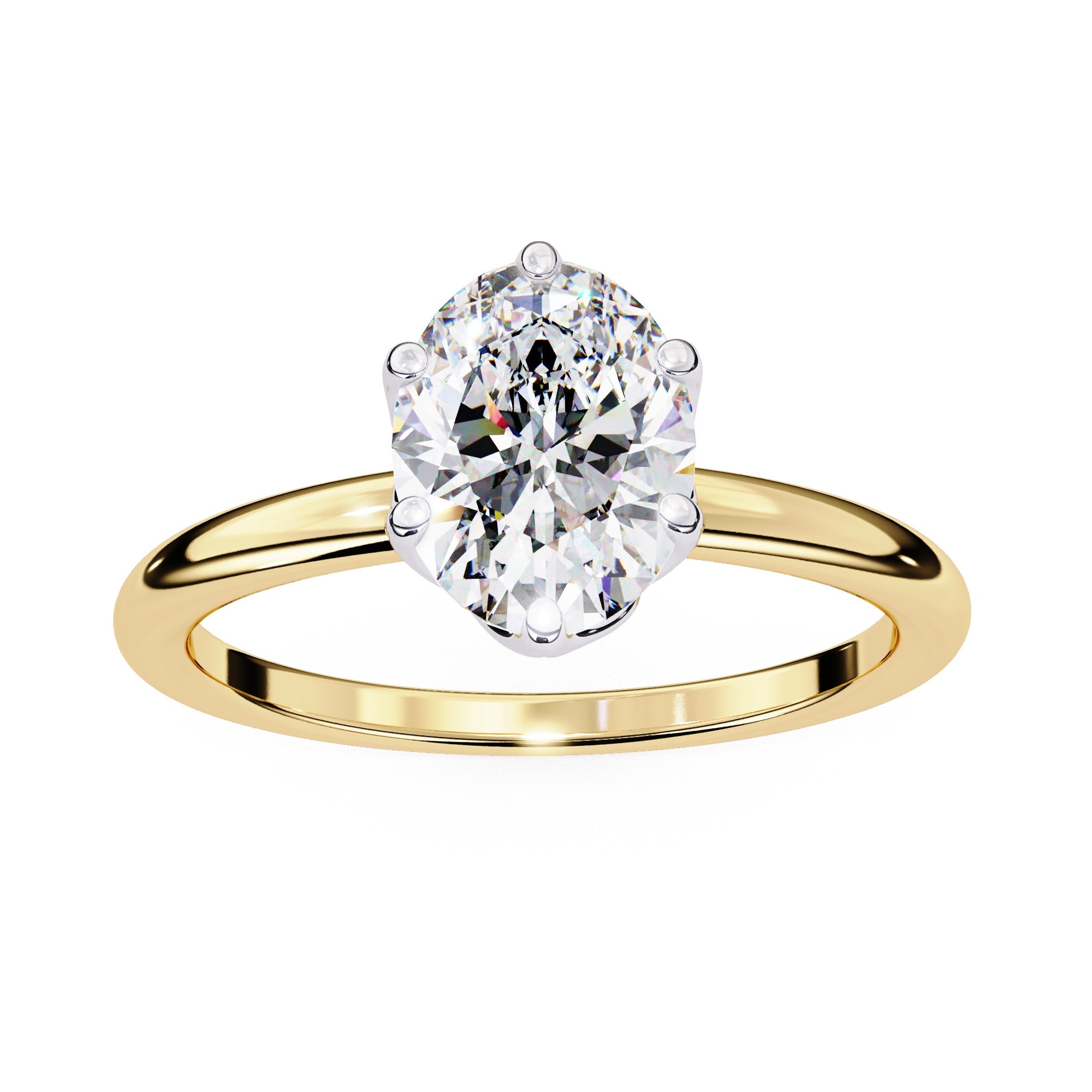 Elegant Radiance Central Solitaire Ring with Side Accents