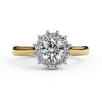 Elegant Central Stone Diamond Ring with Side Stone Brilliance