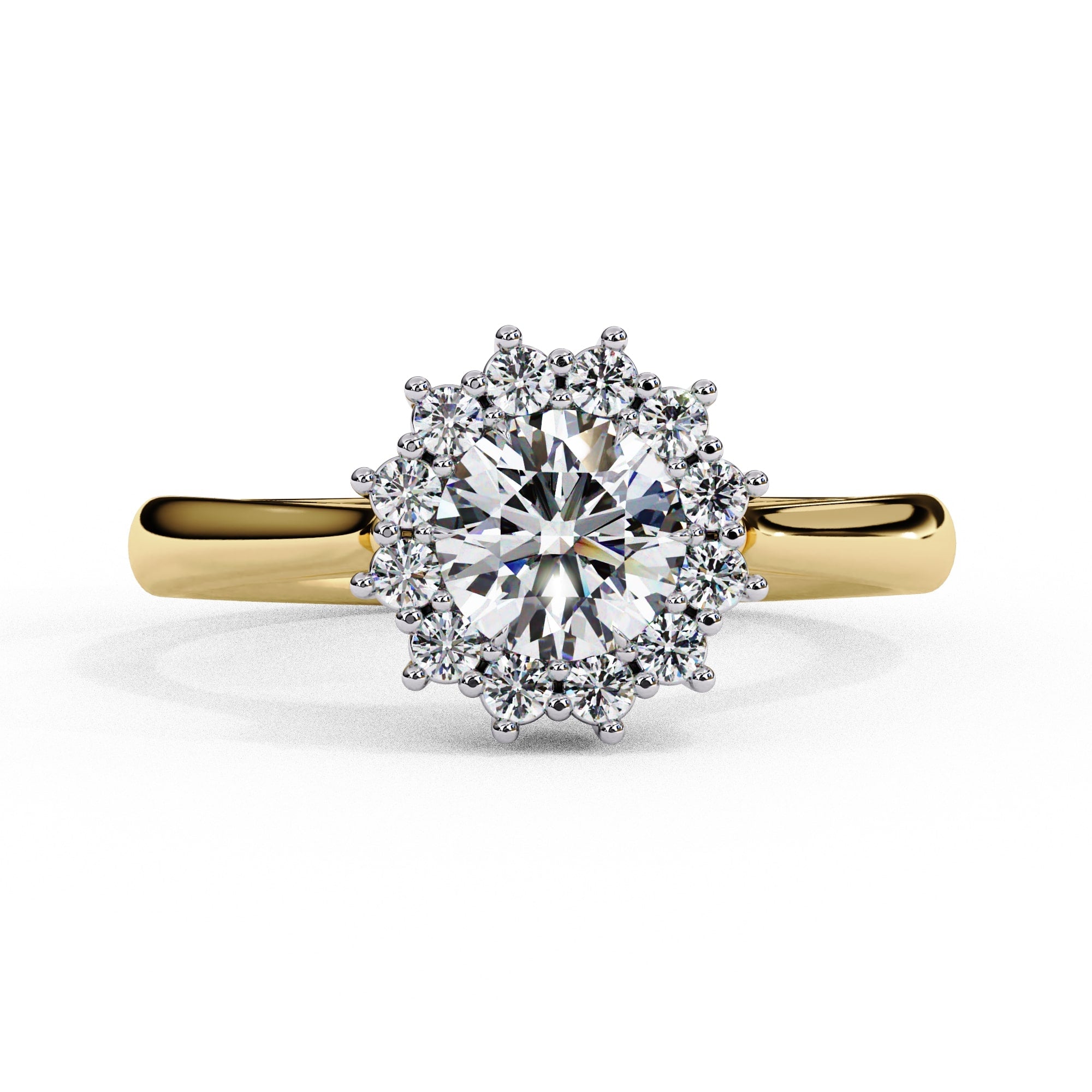 Elegant Central Stone Diamond Ring with Side Stone Brilliance