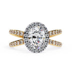 Radiant Central Stone Diamond Ring with Shimmering Side Accents