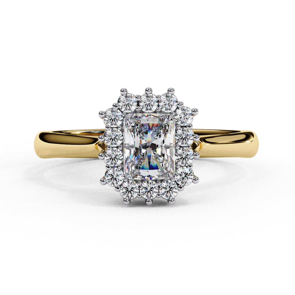 Elegant Central Stone Diamond Halo Ring