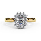 Elegant Central Stone Diamond Halo Ring