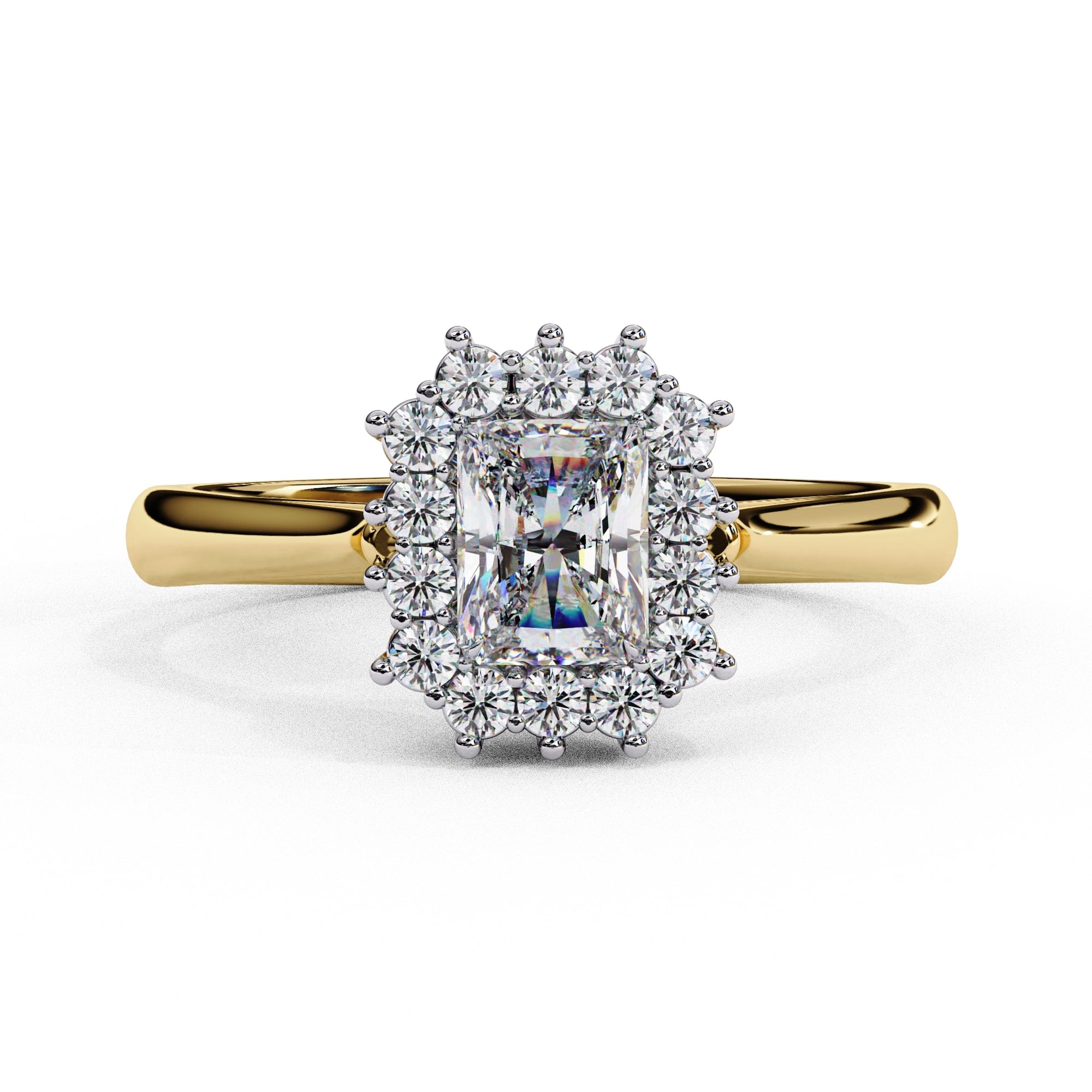 Elegant Central Stone Diamond Halo Ring