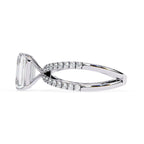 Radiant Central Stone Diamond Ring with Shimmering Side Accents