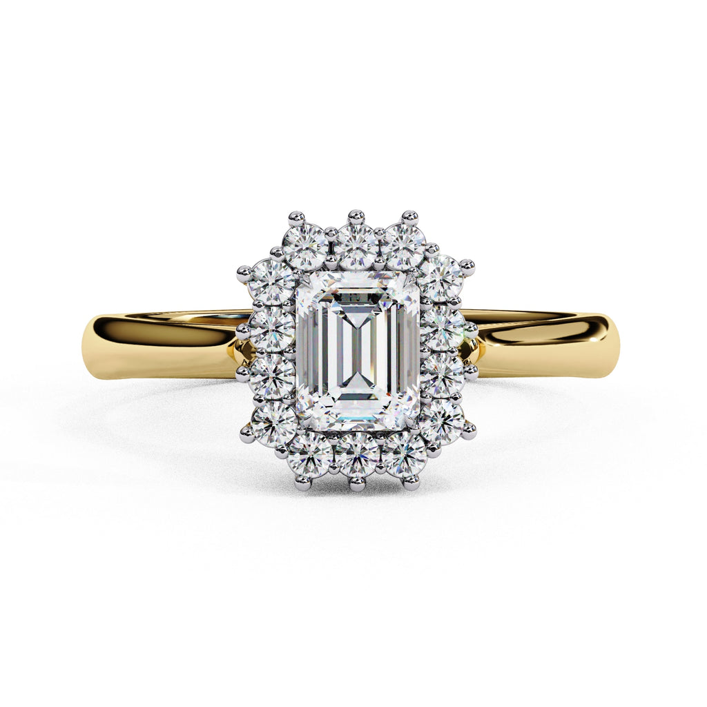 Elegant Central Stone Diamond Halo Ring