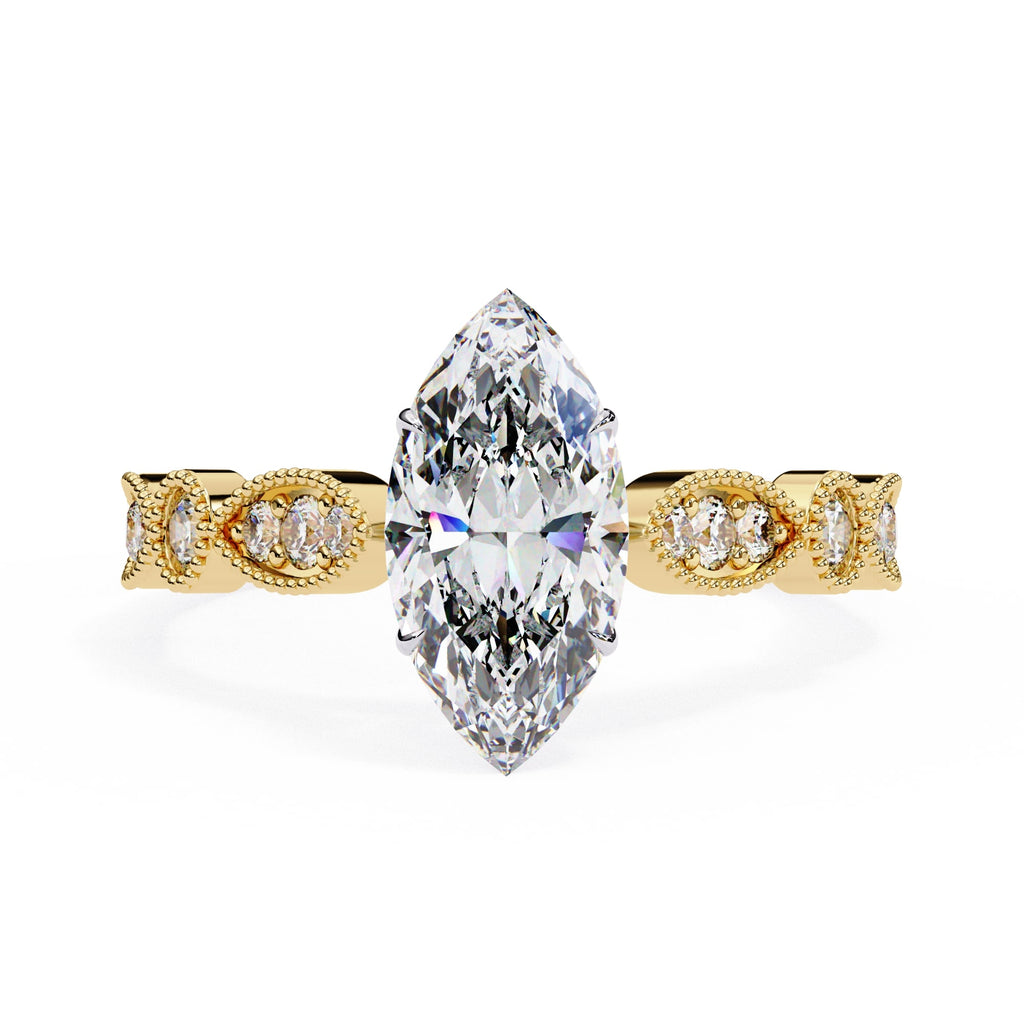 Elegant Central Stone Diamond Ring with Side Accents