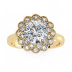 Elegant Central Stone Diamond Ring with Side Brilliance