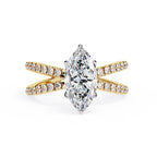Radiant Central Stone Diamond Ring with Shimmering Side Accents