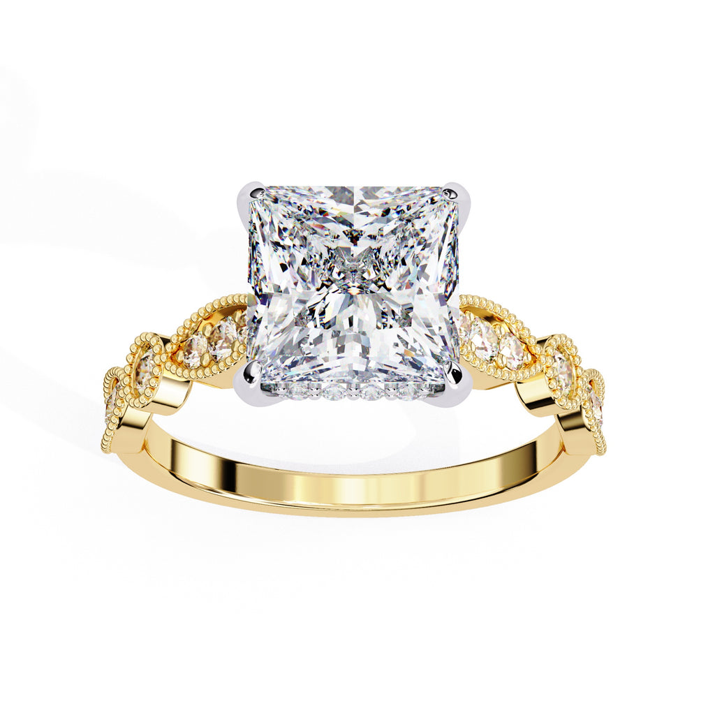 Elegant Central Stone Diamond Ring with Radiant Side Accents