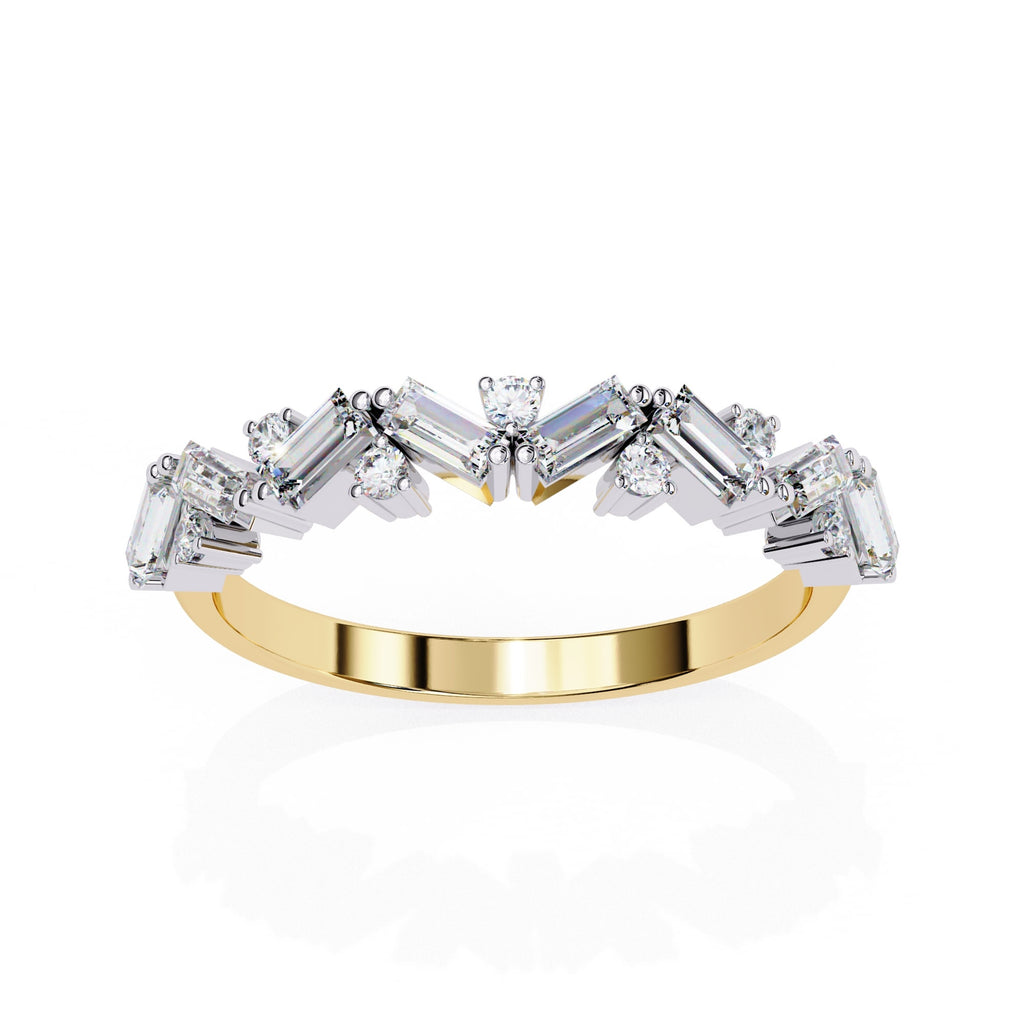 Radiant Diamond Side Stone Eternity Ring