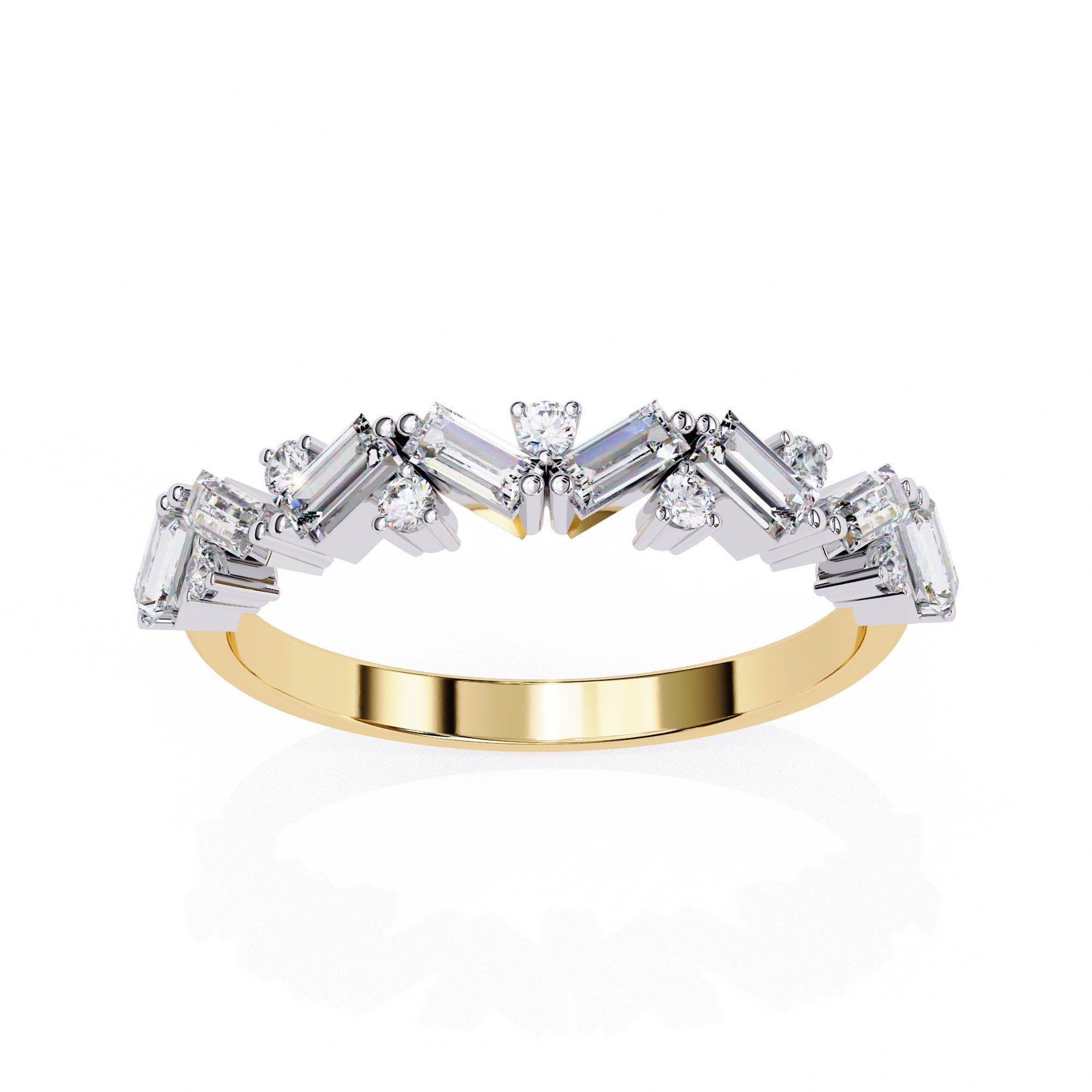Radiant Diamond Side Stone Eternity Ring