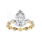 Radiant Central Stone Diamond Ring with Shimmering Side Accents