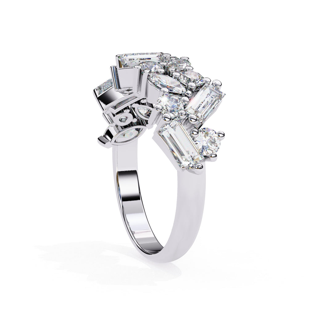 Radiant Brilliance Side Stone Diamond Ring