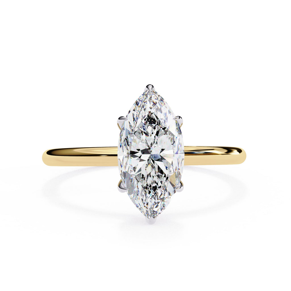 Elegant Diamond Central Stone Side Accent Ring