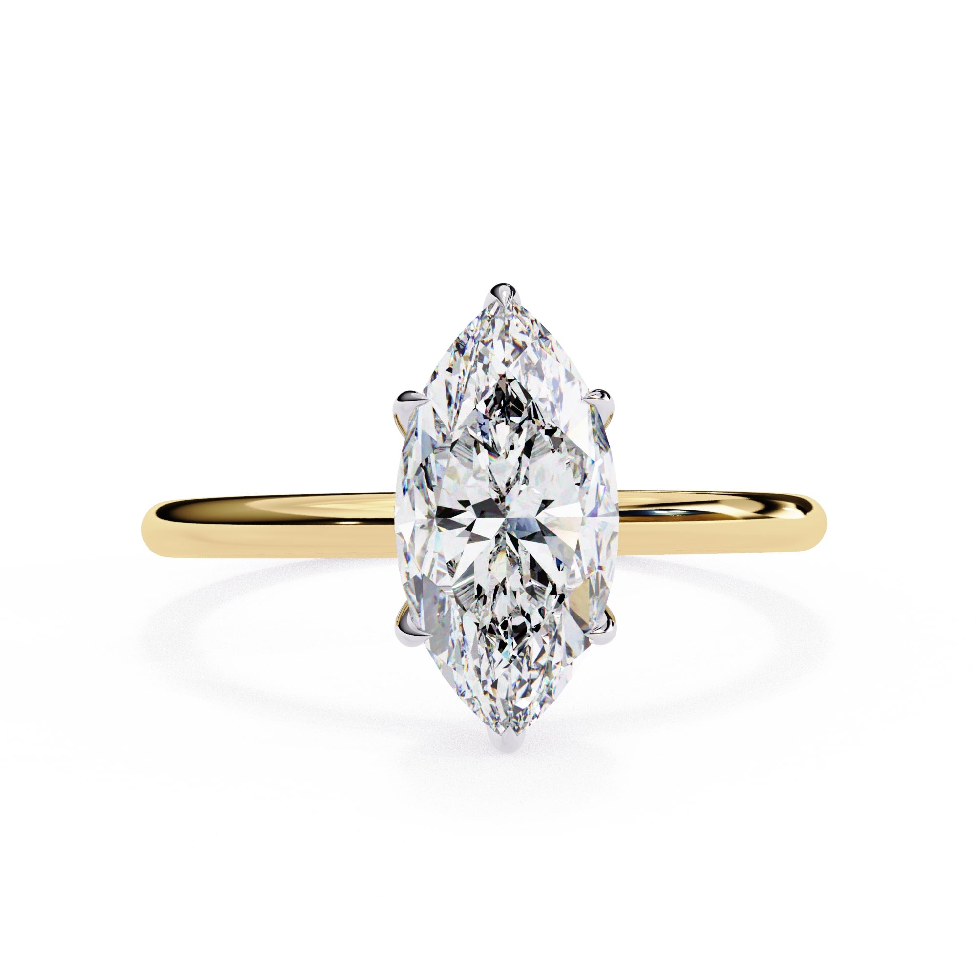 Elegant Diamond Central Stone Side Accent Ring