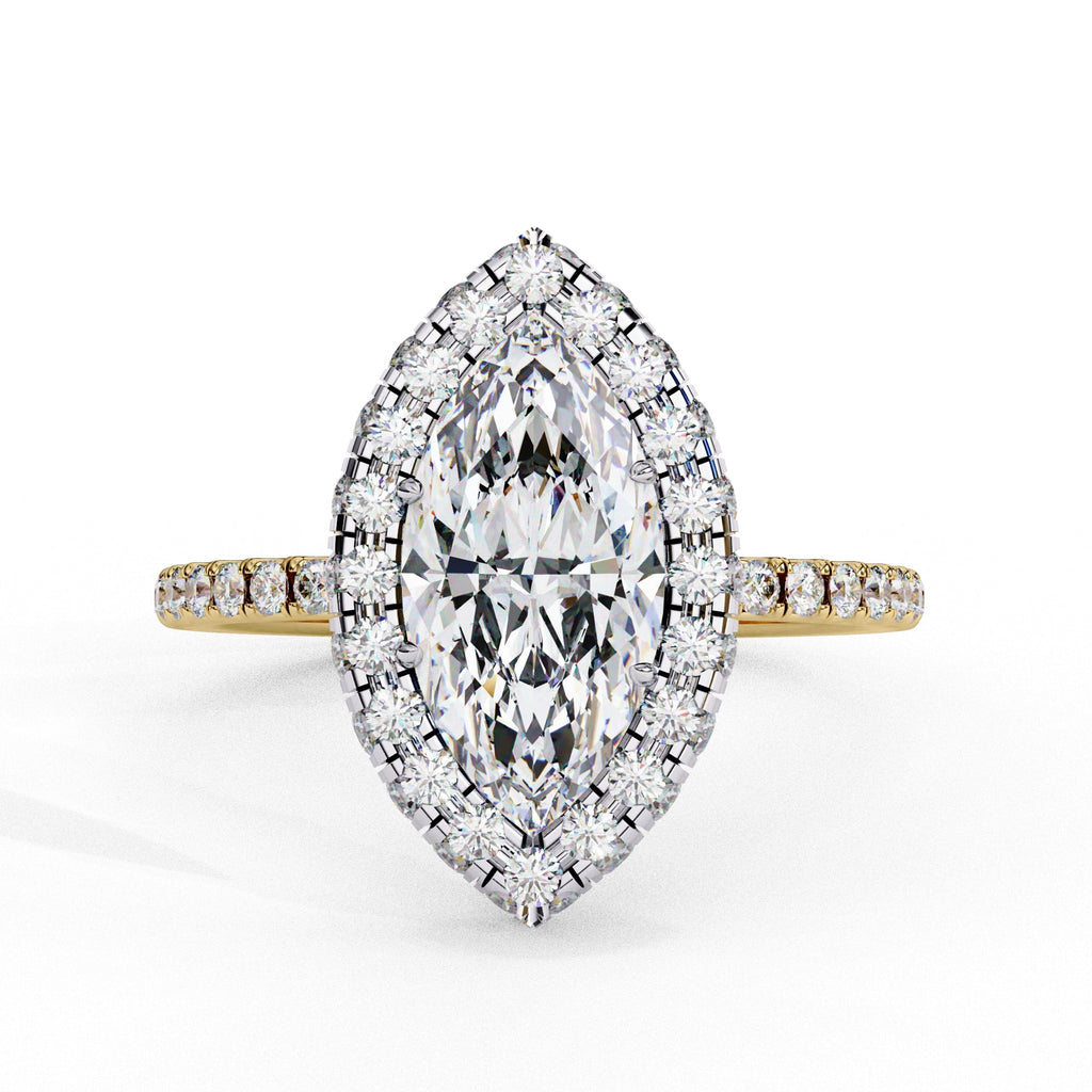 Radiant Diamond Cluster Central Stone Ring