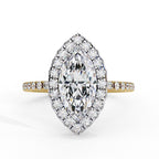Radiant Diamond Cluster Central Stone Ring