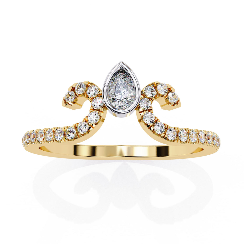 Elegant Central Stone Diamond Ring with Side Stone Accents